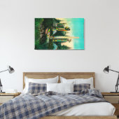 アラスカ州のインディアン墓とトーテム キャンバスプリント (インサイチュ (寝室))