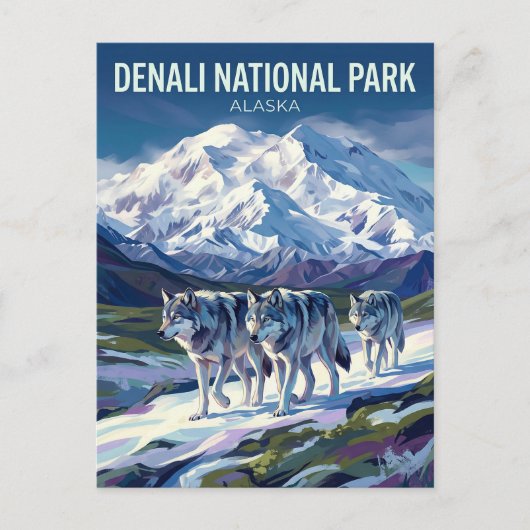 アラスカ州のデナリ国立公園および保護区 ポストカード (正面)