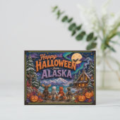 アラスカ州の子どもたちからのハロウィンの挨拶 ポストカード (スタンド正面)