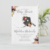 アラスカ州の素朴な納屋のベイビーシャワー招待状 招待状 (スタンド正面)