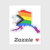 アラスカ州の誇り LGBTQ プログレスプライド シール (シート)
