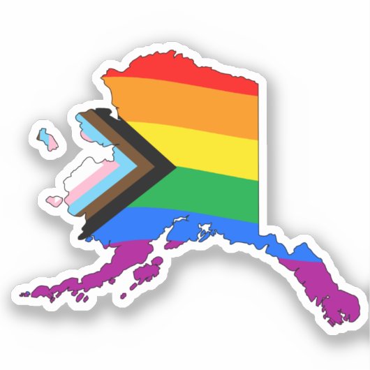 アラスカ州の誇り LGBTQ プログレスプライド シール (正面)