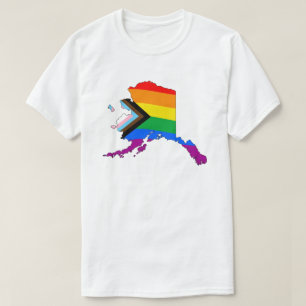 アラスカ州の誇り LGBTQ プログレスプライド Tシャツ