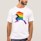 アラスカ州の誇り LGBTQ プログレスプライド Tシャツ (正面)