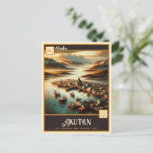 アラスカ州アクトゥン | ヴィンテージ ポストカード (スタンド正面)