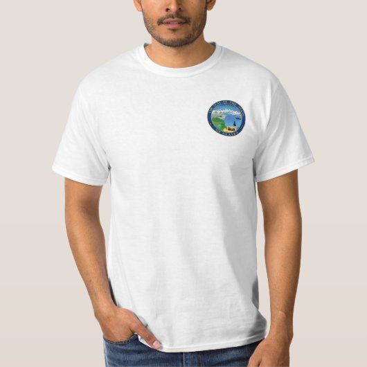 アラスカ州アメリカTシャツのシール Tシャツ (正面)