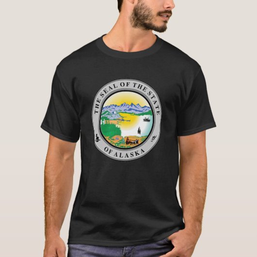 アラスカ州アメリカTシャツのシール Tシャツ (正面)