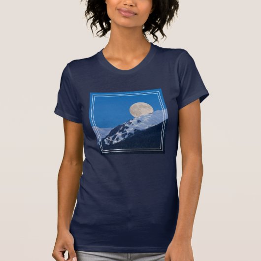 アラスカ州アリエスカスキーリゾートの満月 Tシャツ (正面)