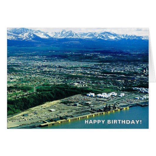 アラスカ州アンカレッジ航空写真 誕生日 (正面横)