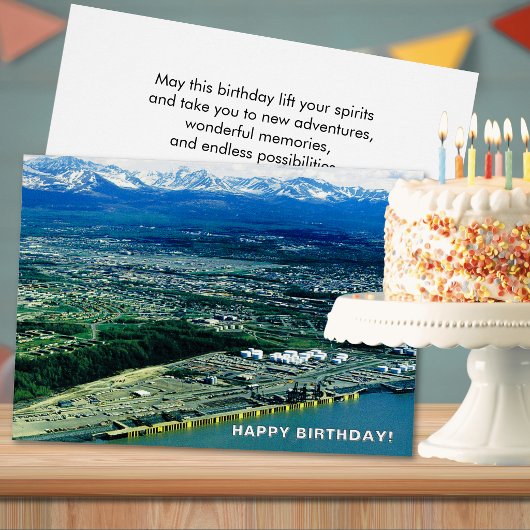 アラスカ州アンカレッジ航空写真 誕生日