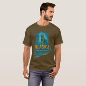 アラスカ州アーティスティックTシャツ - オイルペイント... Tシャツ (正面フル)