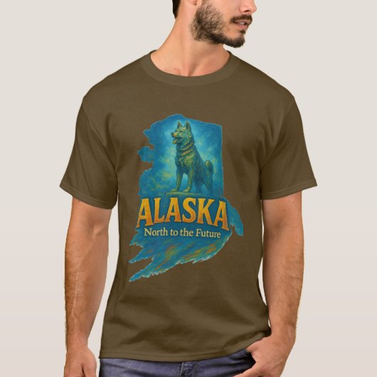 アラスカ州アーティスティックTシャツ - オイルペイント... Tシャツ (正面)
