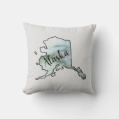 アラスカ州イラストレーション クッション (正面)