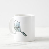 アラスカ州イラストレーション コーヒーマグカップ (正面左)