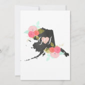 アラスカ州ウォーター色フローラ結婚式招待状 招待状 (裏面)