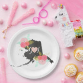 アラスカ州ウオーターカラーフローラモノグラム結婚ズ ペーパープレート (パーティー)