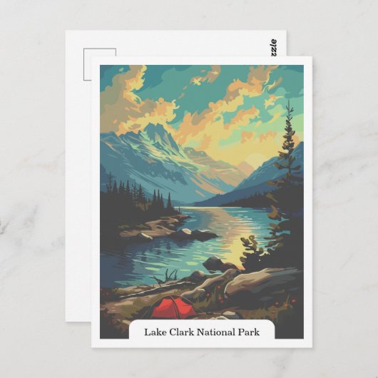 アラスカ州クラーク湖国立公園 ポストカード (正面/裏面)