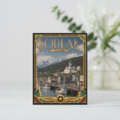 アラスカ州コディアック アール・デコ調の黄金時代のビンテージ風 ポストカード (スタンド正面)