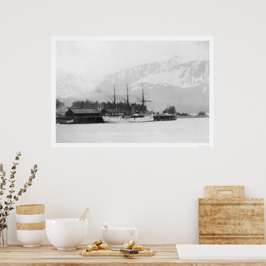 アラスカ州シワードにドッキングした汽船 ポスター (キッチン)