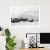 アラスカ州シワードにドッキングした汽船 ポスター (ホームオフィス)