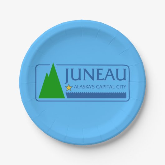 アラスカ州ジュノー州旗紙プレート ペーパープレート (正面)