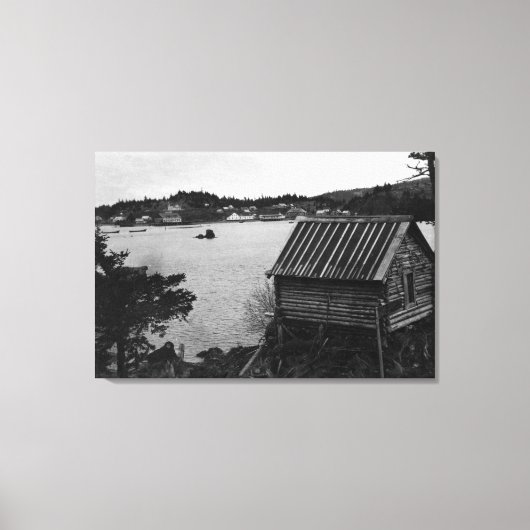 アラスカ州セルドヴィアの海からの眺め キャンバスプリント (正面)