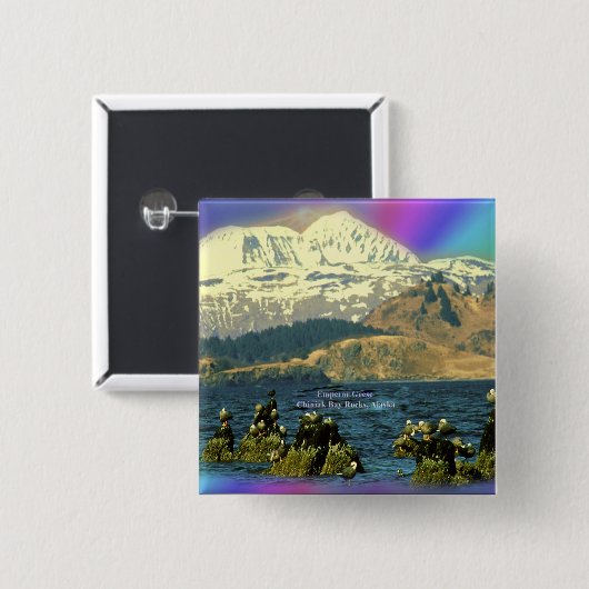 アラスカ州チニーク近郊チニーク湾のゲーゼ皇帝 缶バッジ (正面&裏面)