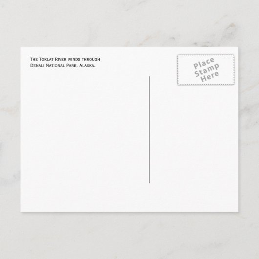 アラスカ州デナリ国立公園トルカト川 ポストカード (裏面)
