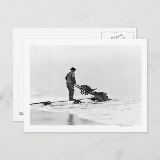 アラスカ州ノームの海岸での採鉱の写真 ポストカード (正面/裏面)