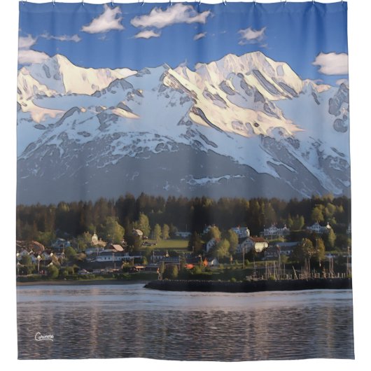 アラスカ州ハインズ – シャワーカーテン (正面)