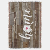 アラスカ州パーソナライズされたウッドルック スローブランケット (正面縦)