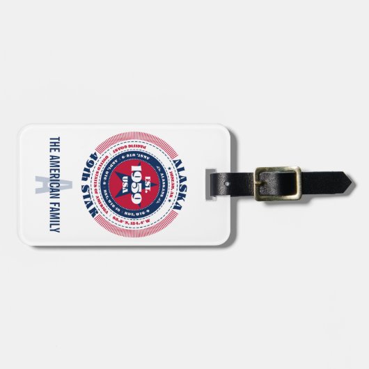 アラスカ州パーソナライズされたギフト荷物タグ ラゲッジタグ (正面横)