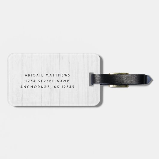 アラスカ州パーソナライズされたユアホームシティ素朴 ラゲッジタグ (裏面横)