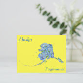アラスカ州フラワーコラージュマップ ポストカード (スタンド正面)