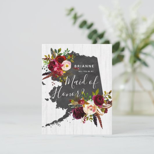 アラスカ州フローラが私のメイド・オブ・オーナー(花嫁付き添い人) 招待状 (スタンド正面)