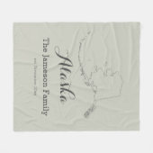 アラスカ州マップのアウトラインファパーソナライズされたミリ フリースブランケット (正面(横))