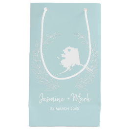 アラスカ州マップの目的地の結婚式の好意    スモールペーパーバッグ