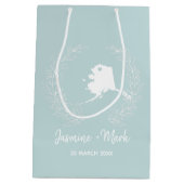 アラスカ州マップの目的地の結婚式の好意 ミディアムペーパーバッグ (裏面)