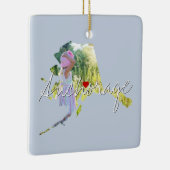 アラスカ州写真の挿入と町名 セラミックオーナメント (右)