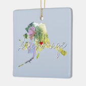 アラスカ州写真の挿入と町名 セラミックオーナメント (左)