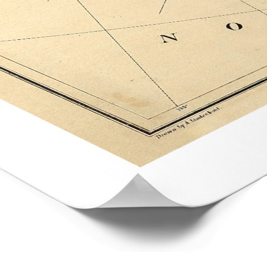 アラスカ州地図1867 ポスター (角)