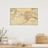 アラスカ州地図1867 ポスター (キッチン)