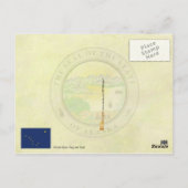 アラスカ州旗とシール ポストカード (裏面)