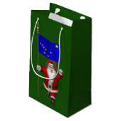 アラスカ州旗のあるサンタクロース スモールペーパーバッグ (裏面アングル)