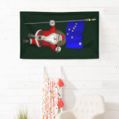 アラスカ州旗のあるサンタクロース 横断幕 (インサイチュ)