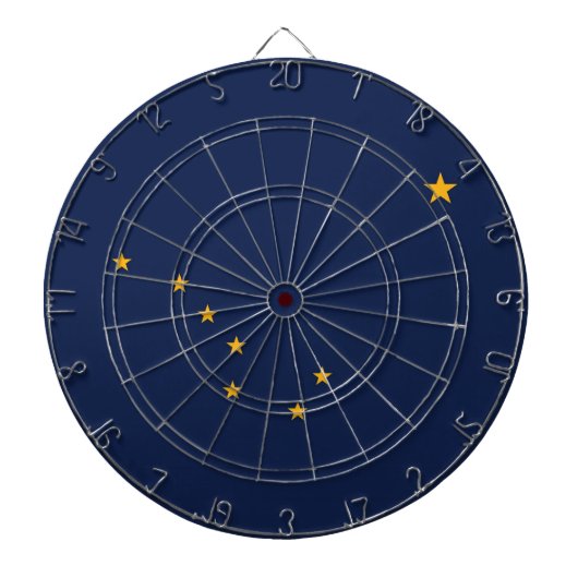 アラスカ州旗のあるダーツボード ダーツボード (正面)