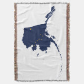 アラスカ州旗の色 スローブランケット (正面縦)