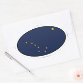 アラスカ州旗シール 楕円形シール (封筒)