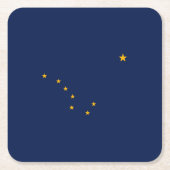 アラスカ州旗デザイン スクエアペーパーコースター (正面)