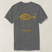 アラスカ州旗ハリバイ魚釣り Tシャツ (デザイン正面)
